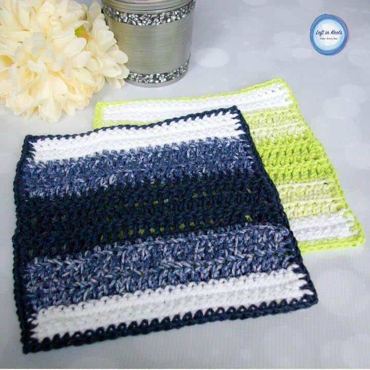 An easy crochet wash cloth made with basic crochet stitches and cotton yarn