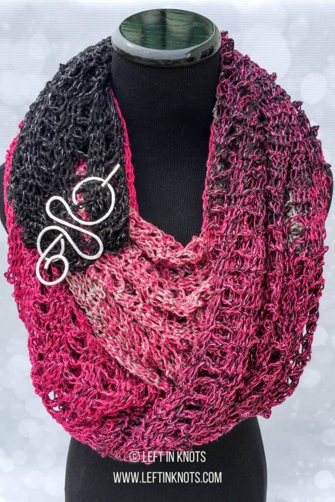 A lacy light weight crochet scarf or shawl
