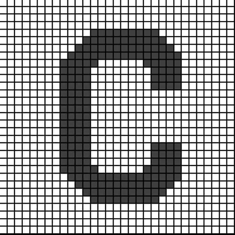 Pixel graph letter C