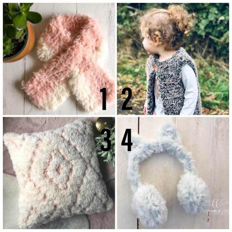 Crochet with Faux Fur Yarn using these Free Crochet Patterns - Left in Knots