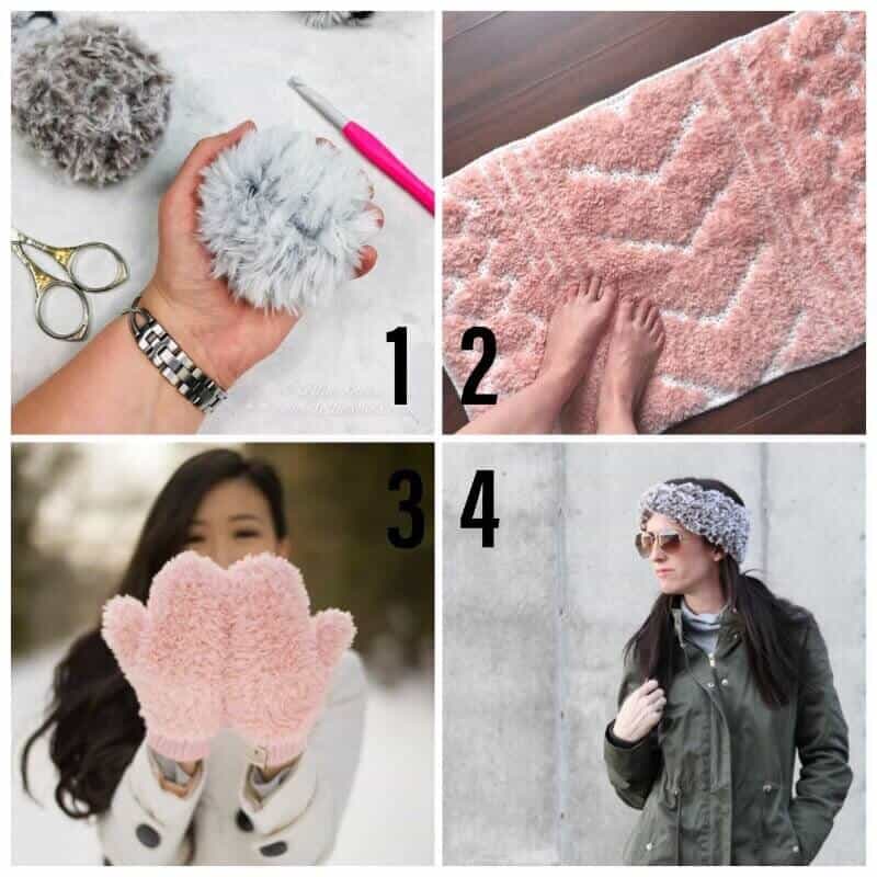 Crochet with Faux Fur Yarn using these Free Crochet Patterns Left in