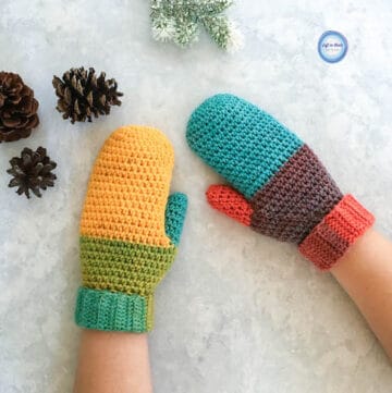 Easy Crochet Adult Mittens - Free Pattern - Left in Knots