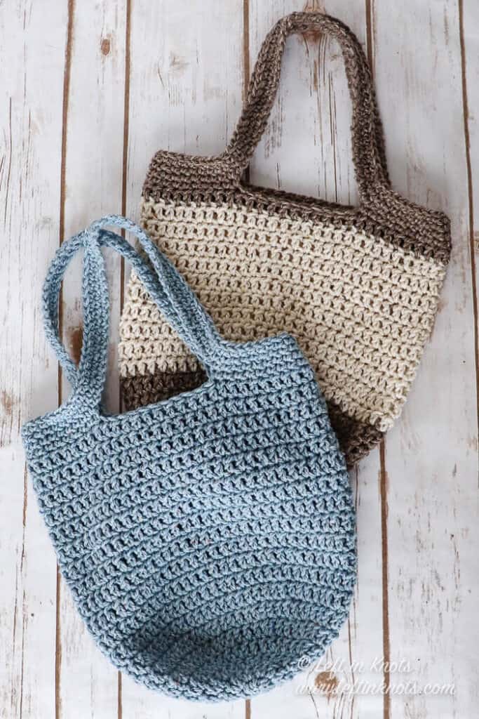 Small Crochet Market Bag Free One Skein Pattern Left in Knots