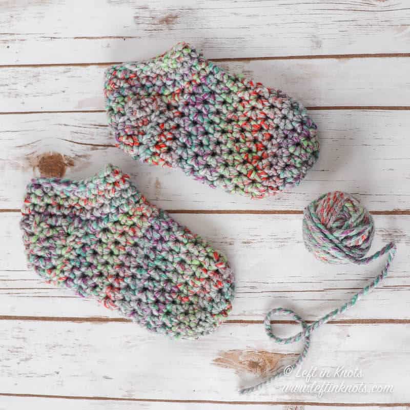 Chunky crochet slipper socks made with Wool Ease Thick and Quick
