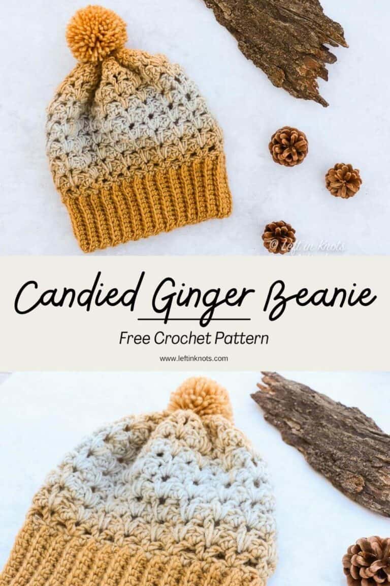 Crochet Candied Ginger Beanie - Free Pattern - Left in Knots