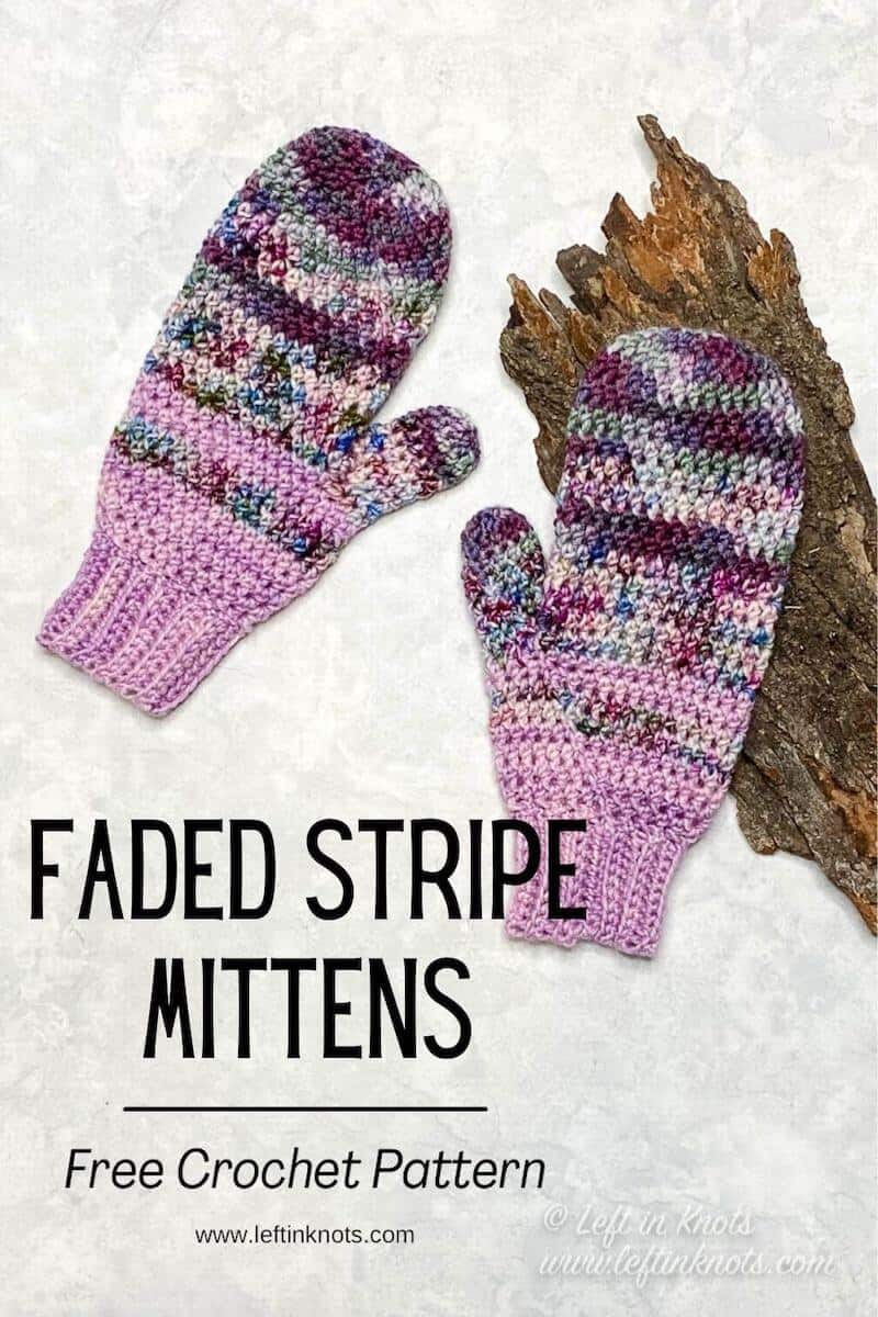 Crochet Hand-Dyed Mittens - Free Pattern - Left in Knots