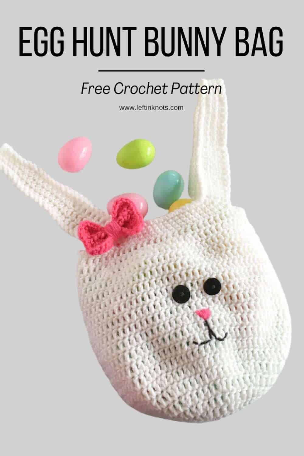 Crochet Bunny Bag Free Pattern for Easter Left in Knots