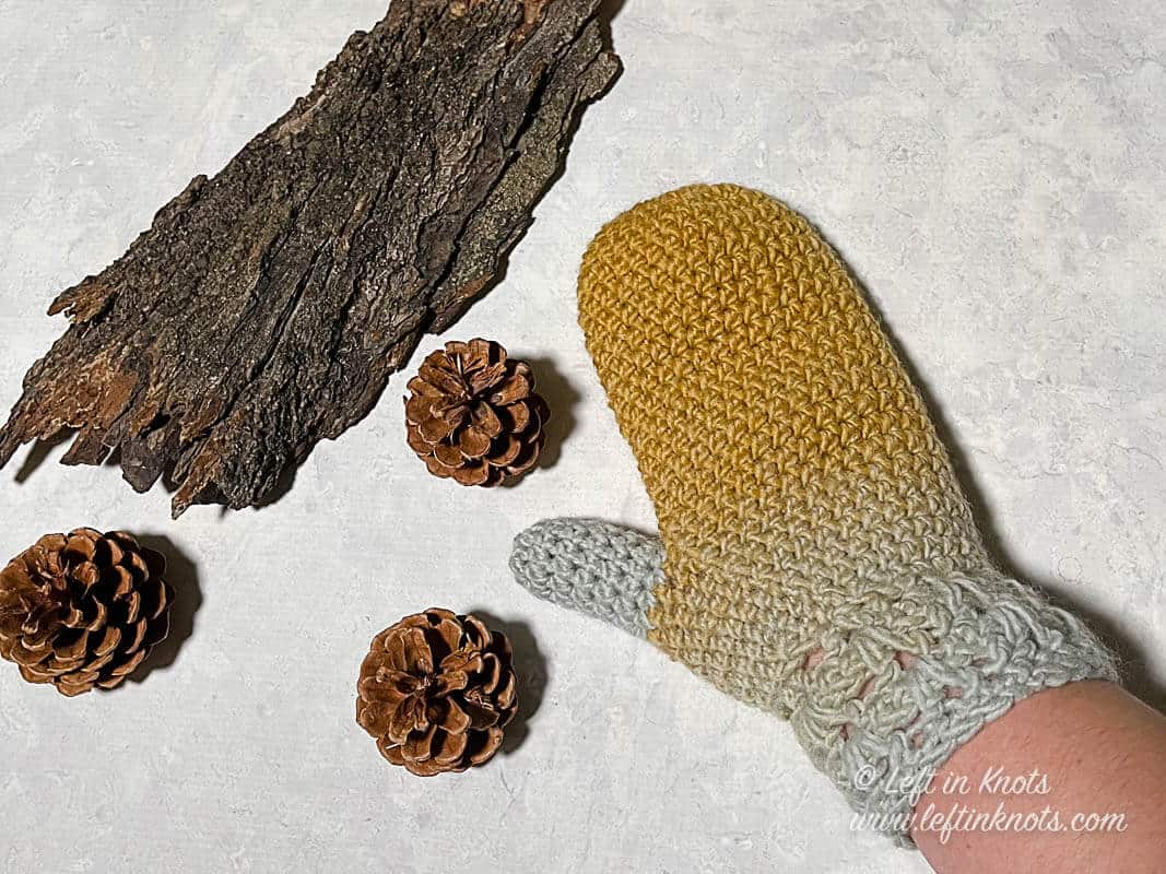 Crochet Candied Ginger Mittens - Free Pattern - Left in Knots