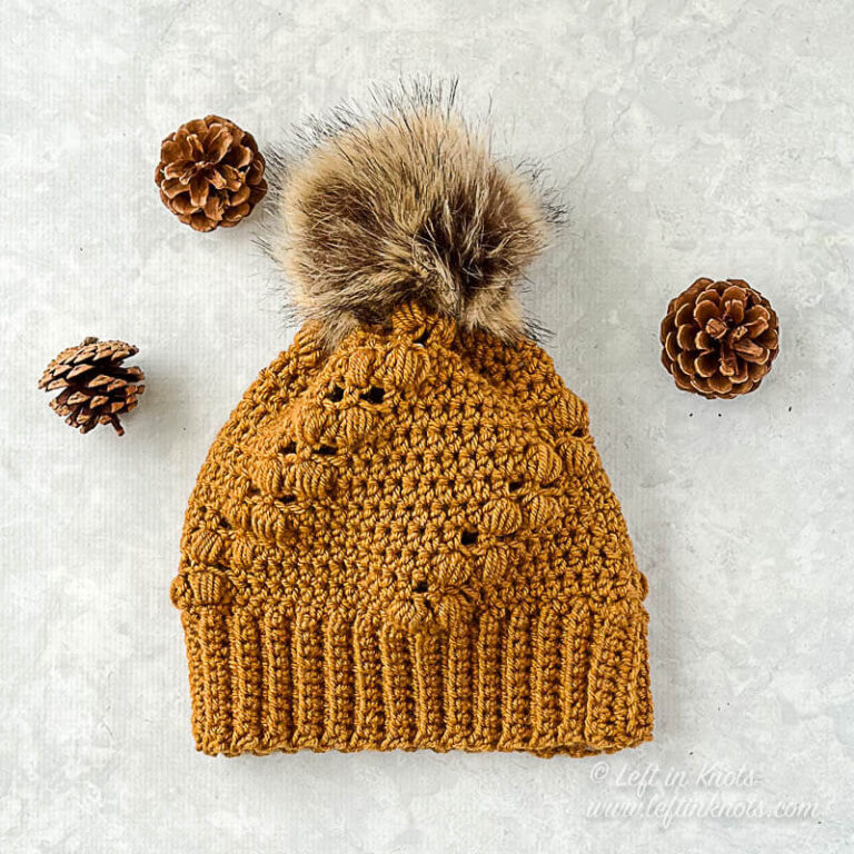 Crochet Butterscotch Beanie - Free Pattern - Left in Knots